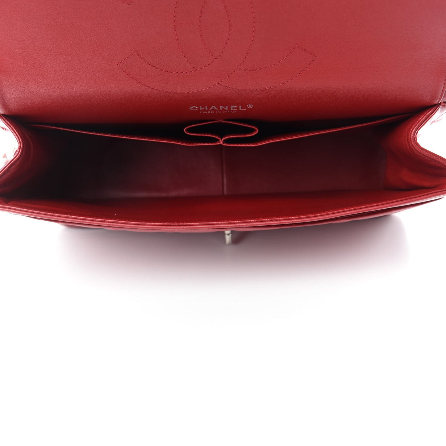 Patent Quilted Jumbo Double Flap Red