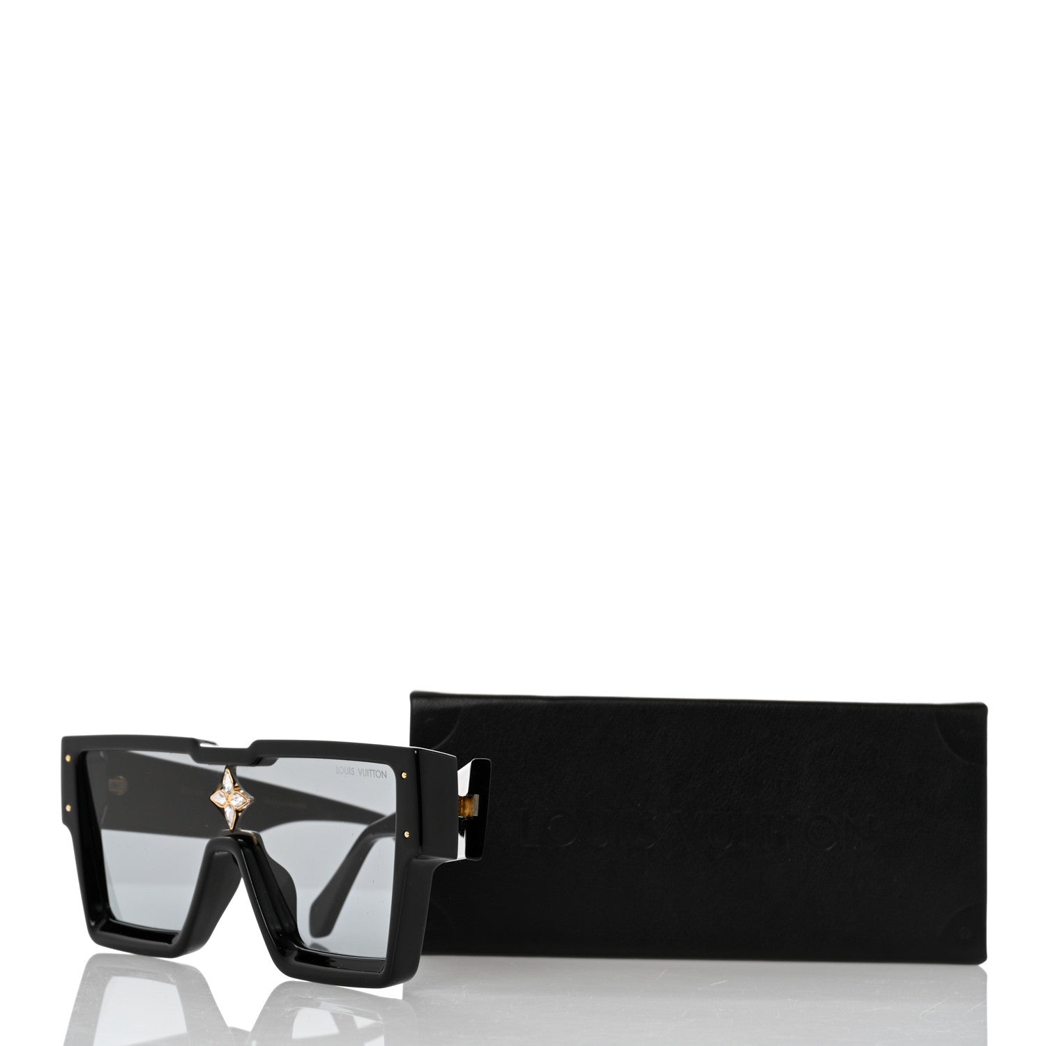 Louis Vuitton Acetate Swarovski Crystal Cyclone Sunglasses Z1578W Black 8 of 8