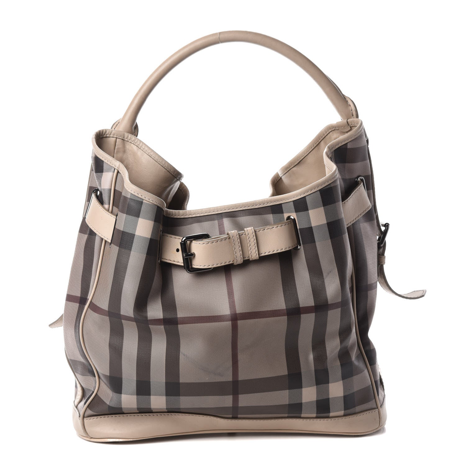 Burberry Smoked Check Medium Walden Belted Hobo Trench 1 of 10