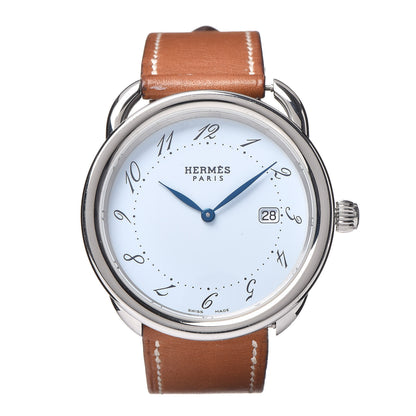 Hermes Stainless Steel Barenia 38mm Arceau Quartz Watch Fauve 1 of 13