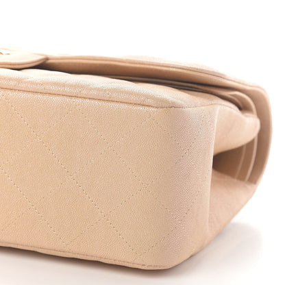 Chanel Iridescent Caviar Quilted Jumbo Double Flap Beige 7 of 9