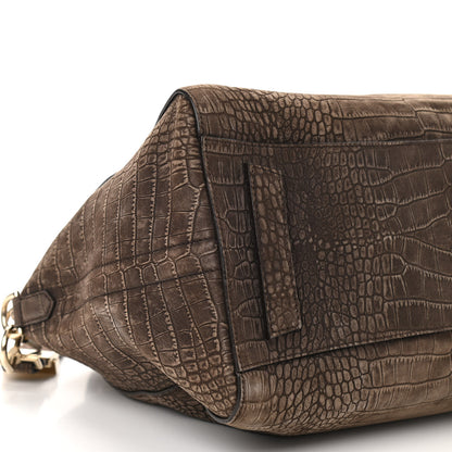 Givenchy Nubuck Crocodile Embossed Medium Antigona Brown 10 of 11
