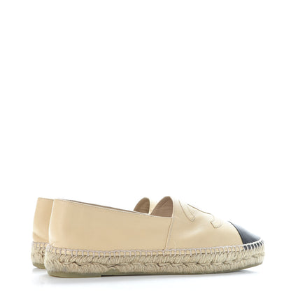 Chanel Lambskin CC Espadrilles 41 Beige Black 4 of 12
