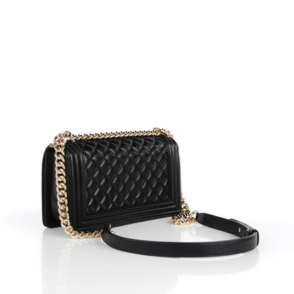 Chanel Lambskin Quilted Medium Boy Flap Black 3 of 9