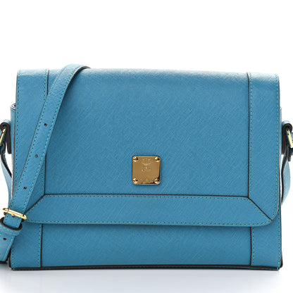 MCM Saffiano Crossbody Bag Blue 8 of 16