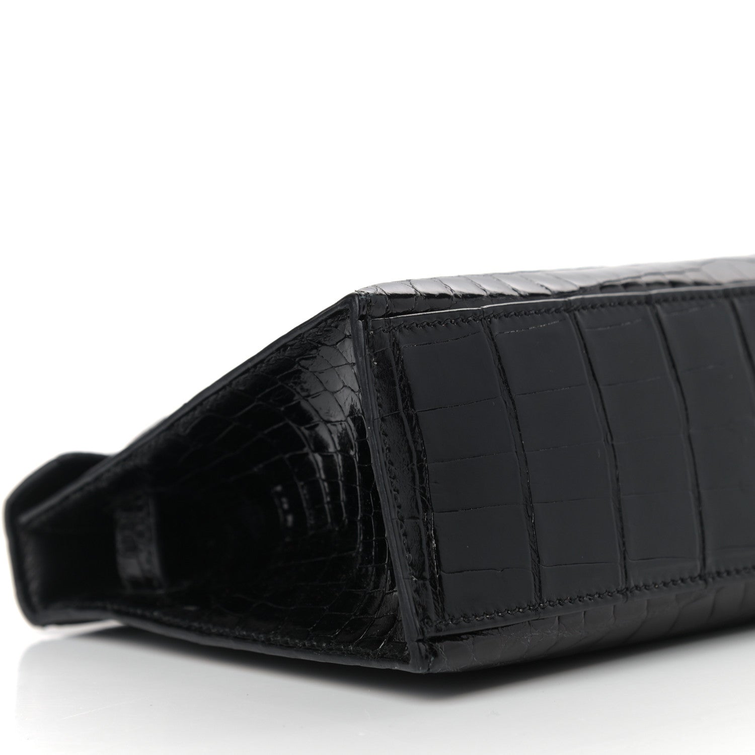 Hermes Shiny Niloticus Crocodile Kelly Pochette Black 8 of 11