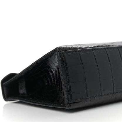 Hermes Shiny Niloticus Crocodile Kelly Pochette Black 8 of 11