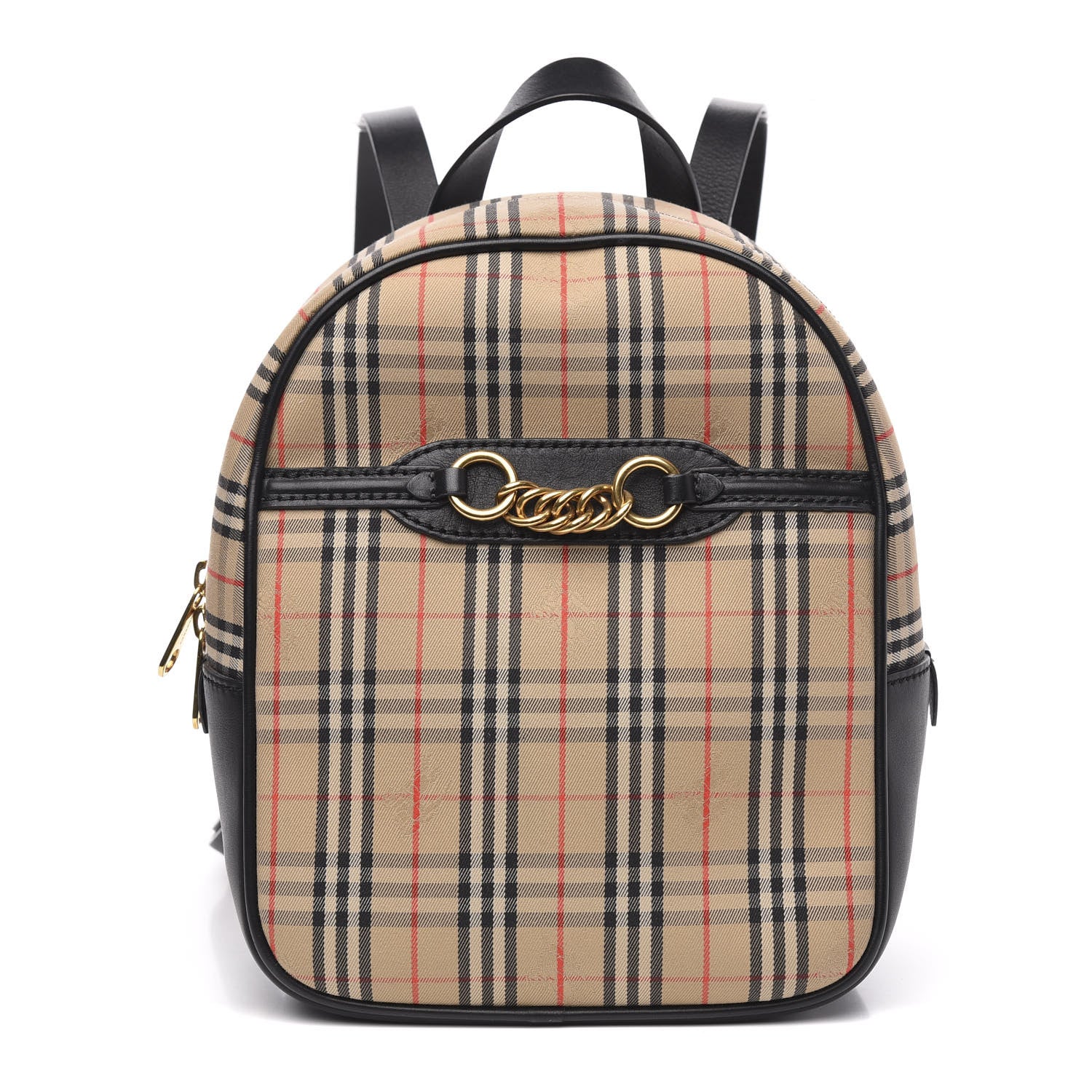 Burberry Smooth Calfskin 1983 Knight Check Link Backpack Black 1 of 8