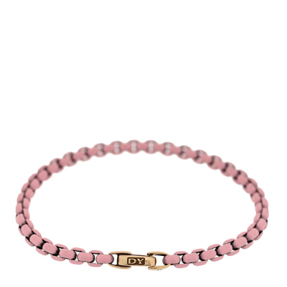 David Yurman 14K Yellow Gold Acrylic Bel Aire 4mm Chain Bracelet Blush Pink 2 of 3