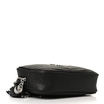 Saint Laurent Grain De Poudre Matelasse Monogram Mini Lou Camera Bag Black 3 of 10