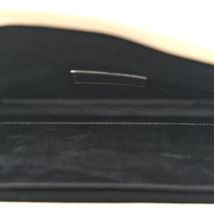 Saint Laurent Grain De Poudre Matelasse Chevron Monogram Envelope Clutch Crema Soft 5 of 12