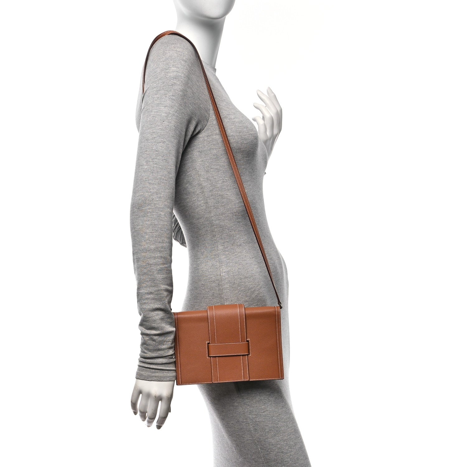 Hermes Evergrain Evercolor H Passant Clutch Gold 2 of 12