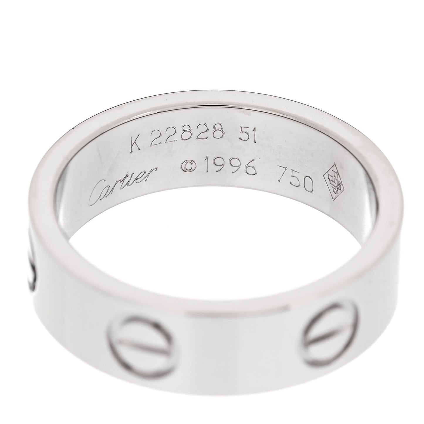 18K White Gold 5.5mm LOVE Ring 51 5.75