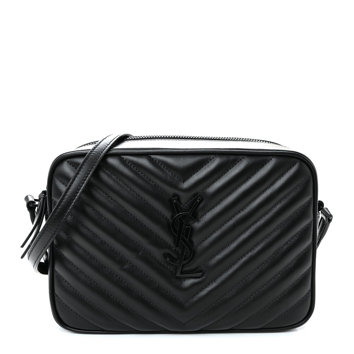 Calfskin Matelasse Monogram Monochrome Lou Camera Bag Black