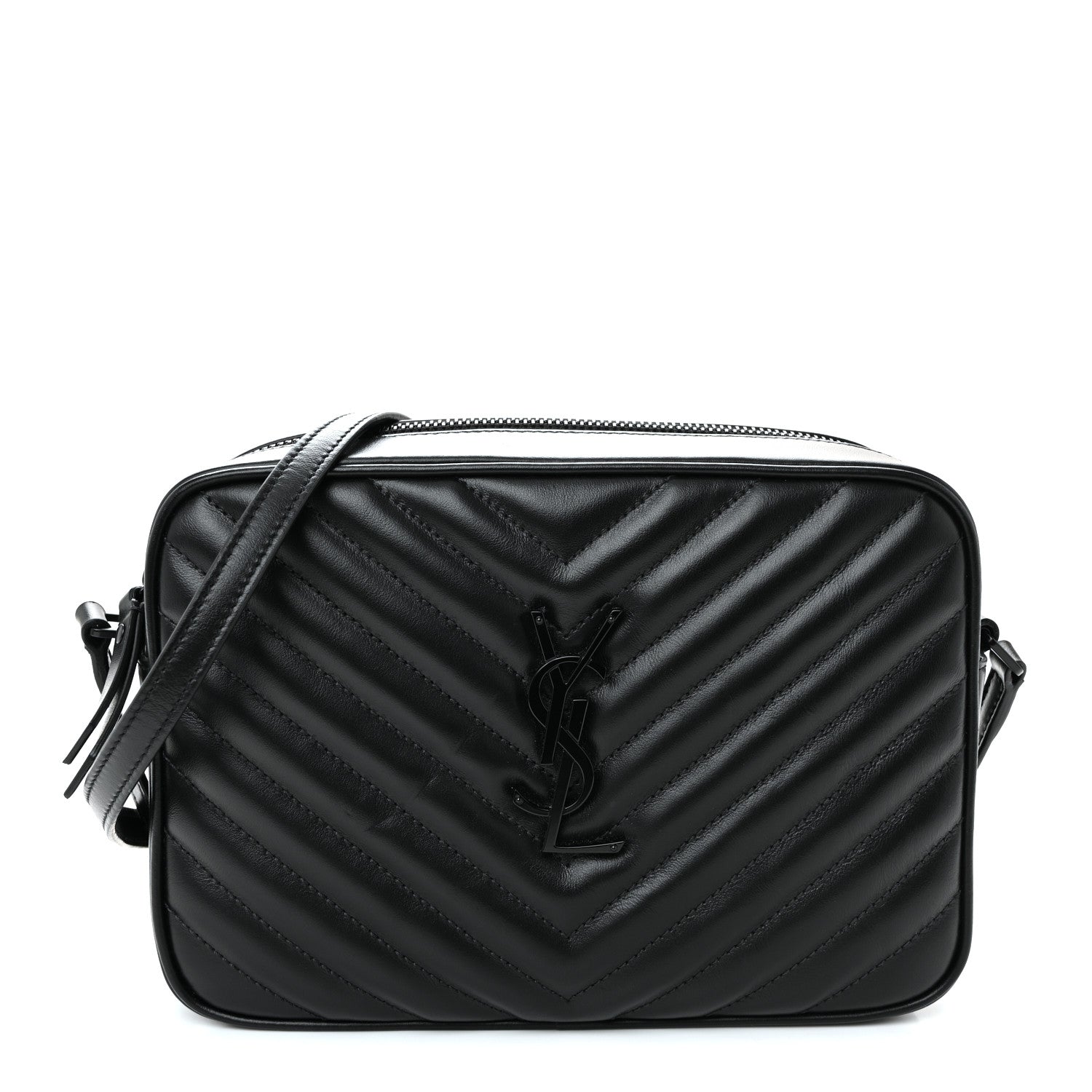 Saint Laurent Calfskin Matelasse Monogram Monochrome Lou Camera Bag Black 1 of 10