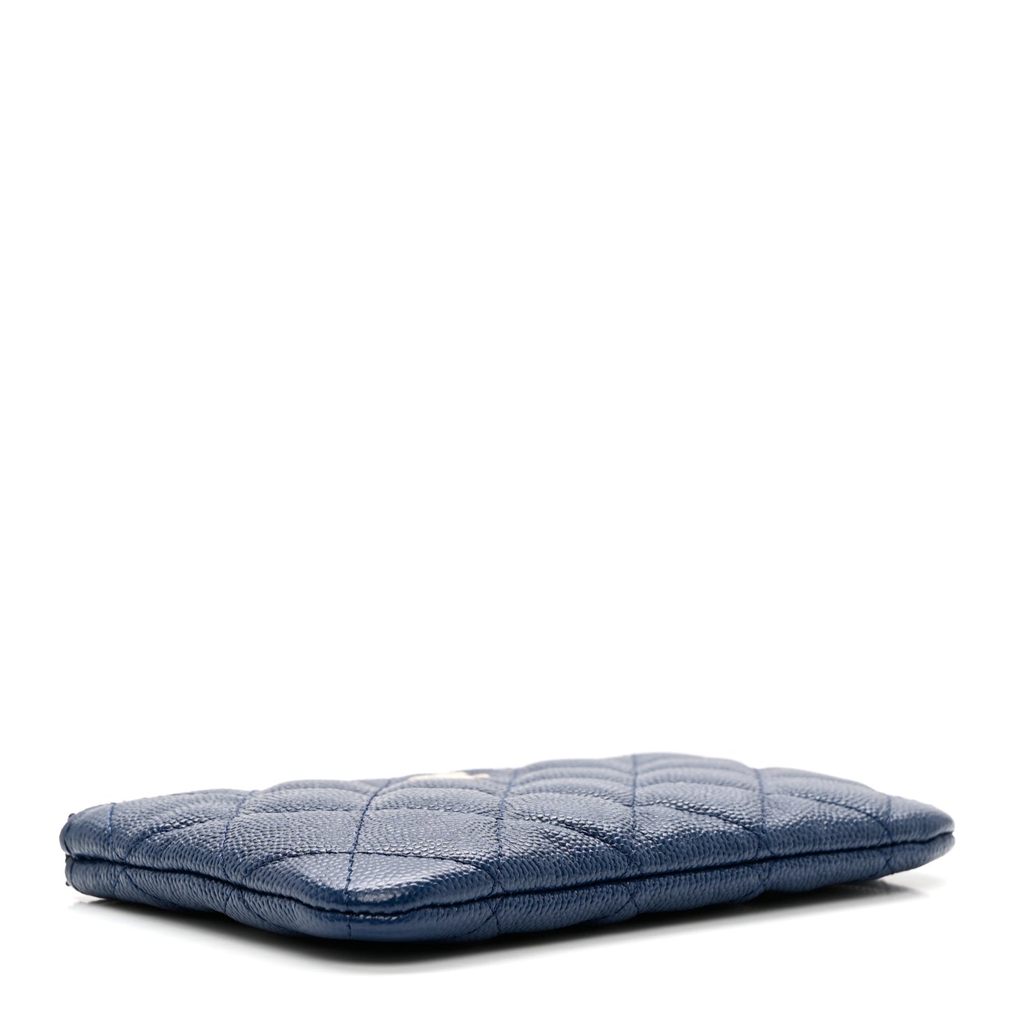 Caviar Quilted Small Cosmetic Case Navy Blue