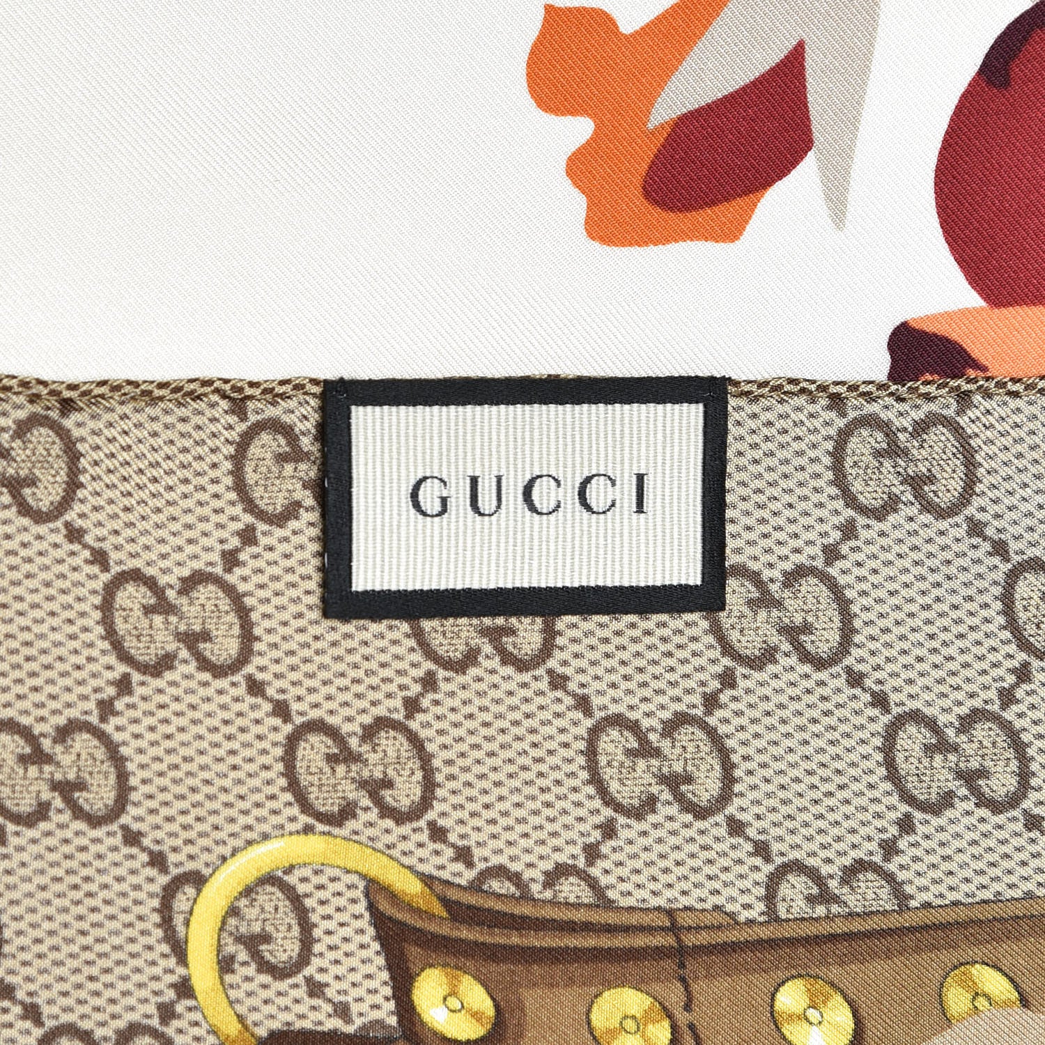 Gucci Silk Twill GG Monogram New Panshie Square Scarf Black Dark Purple 5 of 6
