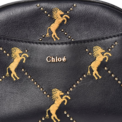 Chloe Smooth Calfskin Little Horses Embroidered Signature Belt Bag Black 7 of 11
