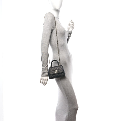 Chanel Caviar Quilted Coco Handle Clutch With Chain Black 2 of 11