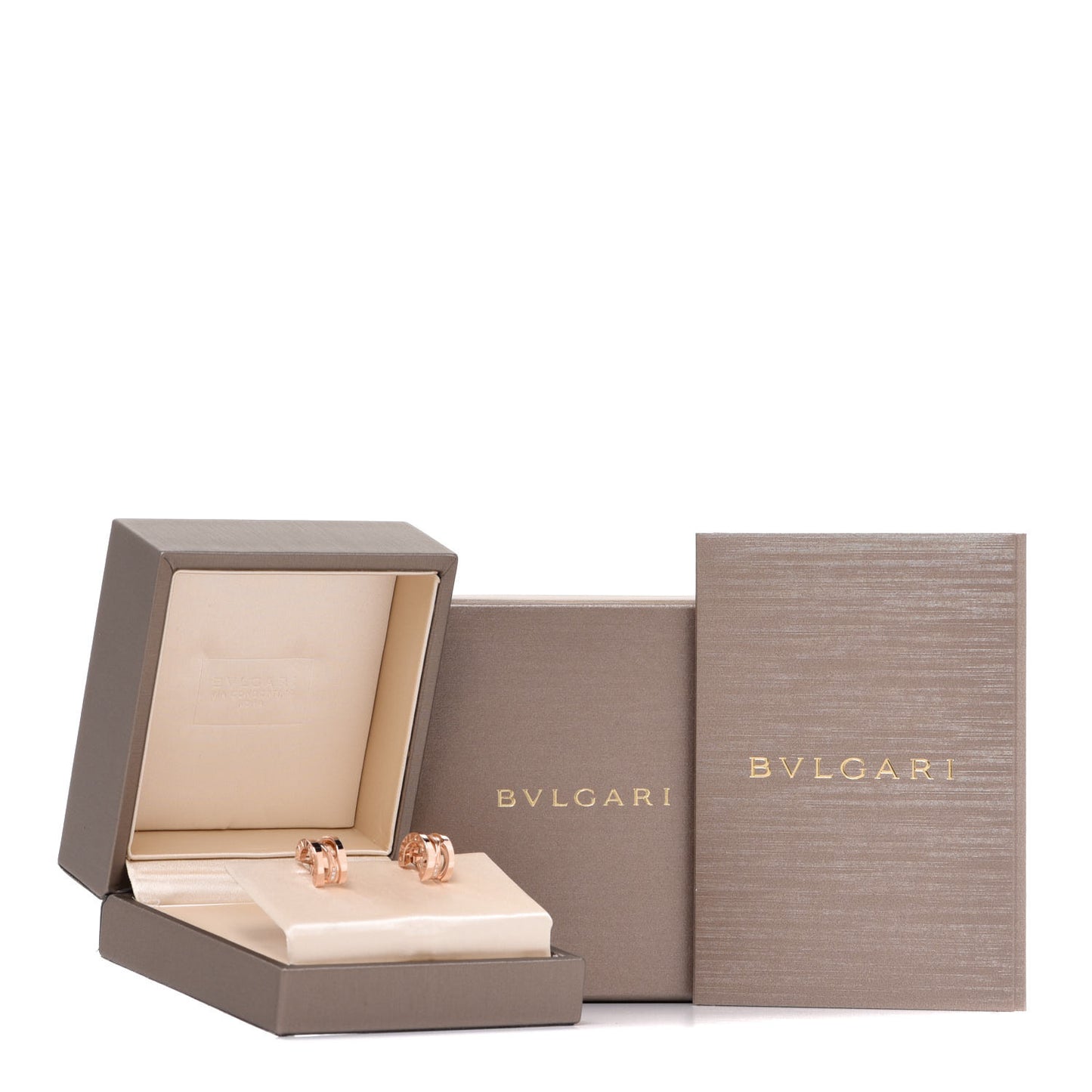 18K Rose Gold Diamond B.Zero1 Legend Hoop Earrings
