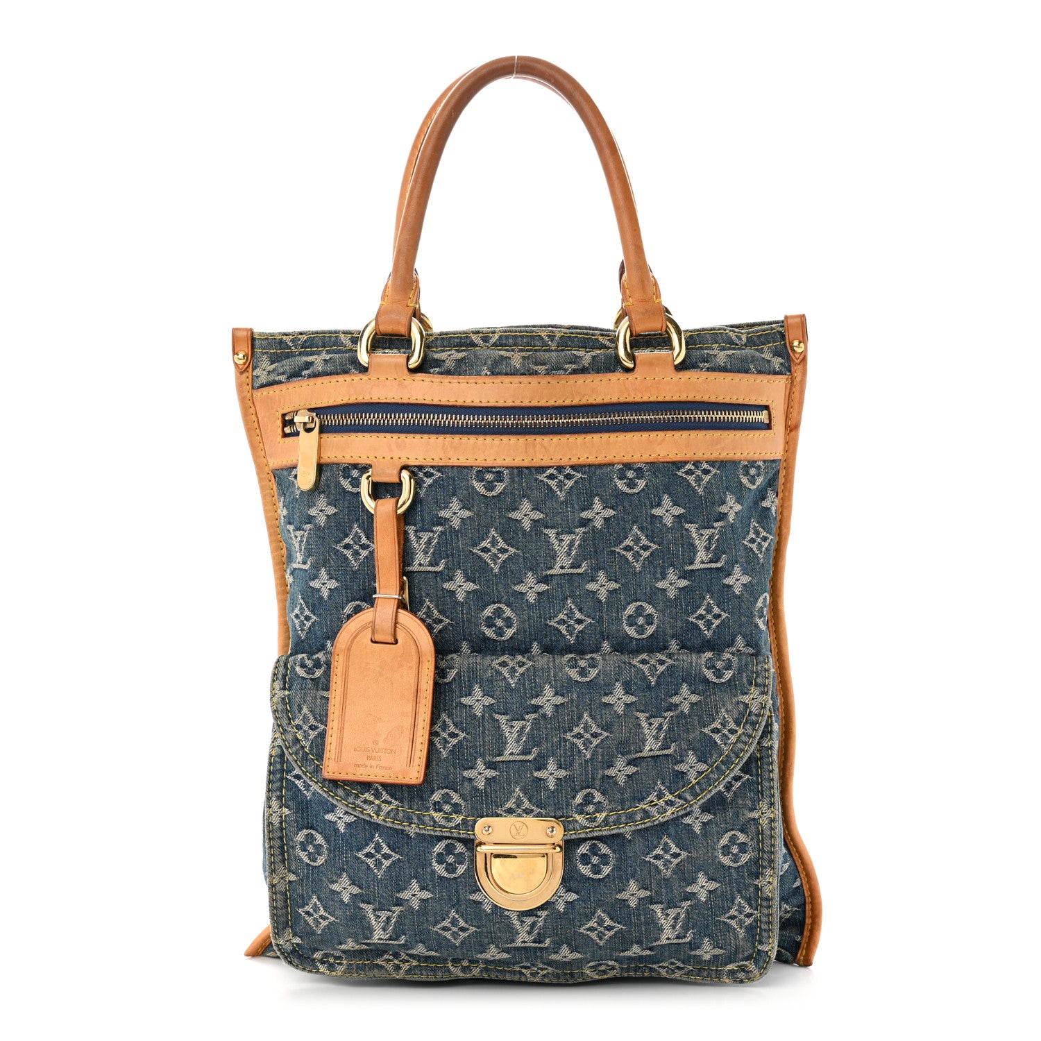 Louis Vuitton Monogram Denim Sac Plat Blue 1 of 11