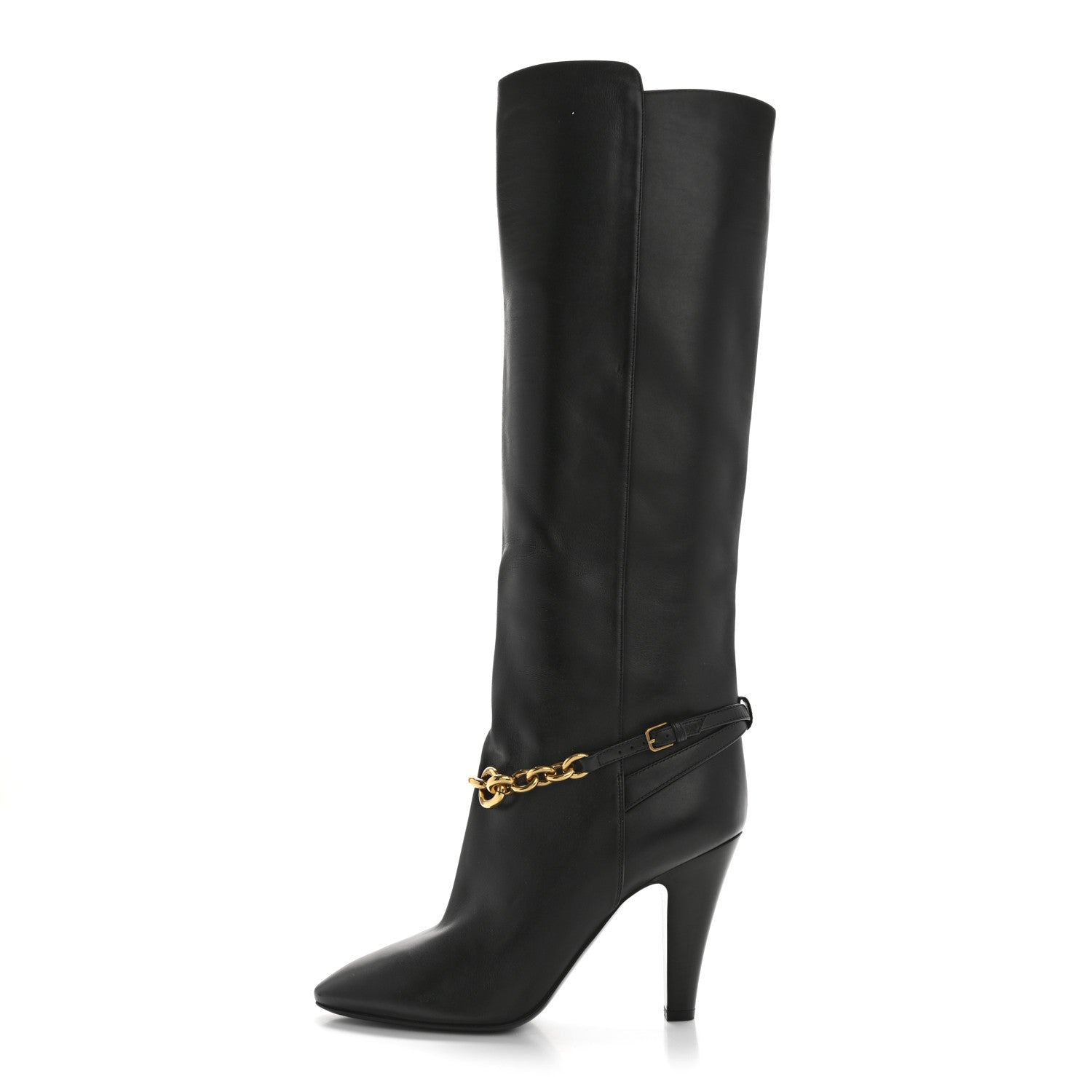 Saint Laurent Smooth Calfskin Le Maillon 95 Boots 38.5 Black 1 of 8