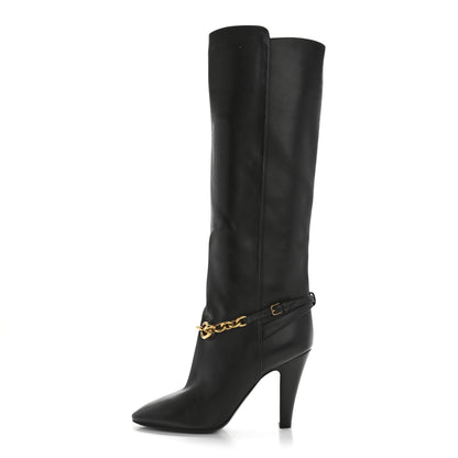 Saint Laurent Smooth Calfskin Le Maillon 95 Boots 38.5 Black 1 of 8