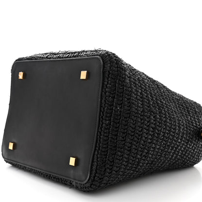 Saint Laurent Raffia Calfskin Monogram Le 37 Bucket Bag Black 10 of 11