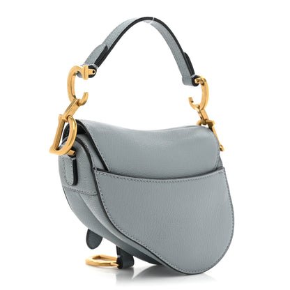 Christian Dior Goatskin Micro Saddle Bag Cloud Blue 3 of 10
