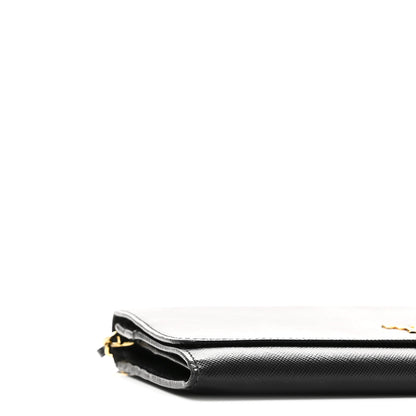 Prada Saffiano Metal Oro Chain Wallet Black 8 of 9