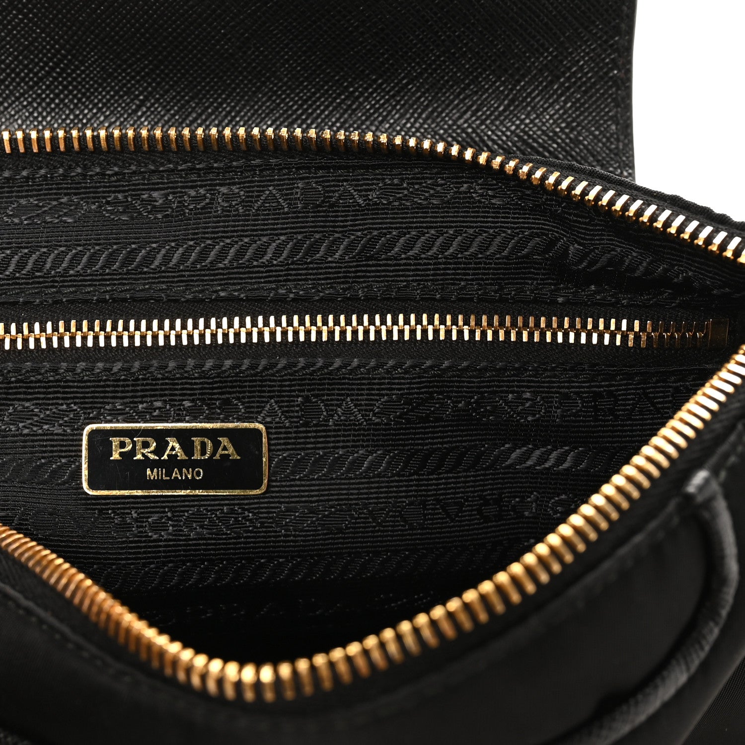 Prada Tessuto Nylon Saffiano Crossbody Bag Black 1893191