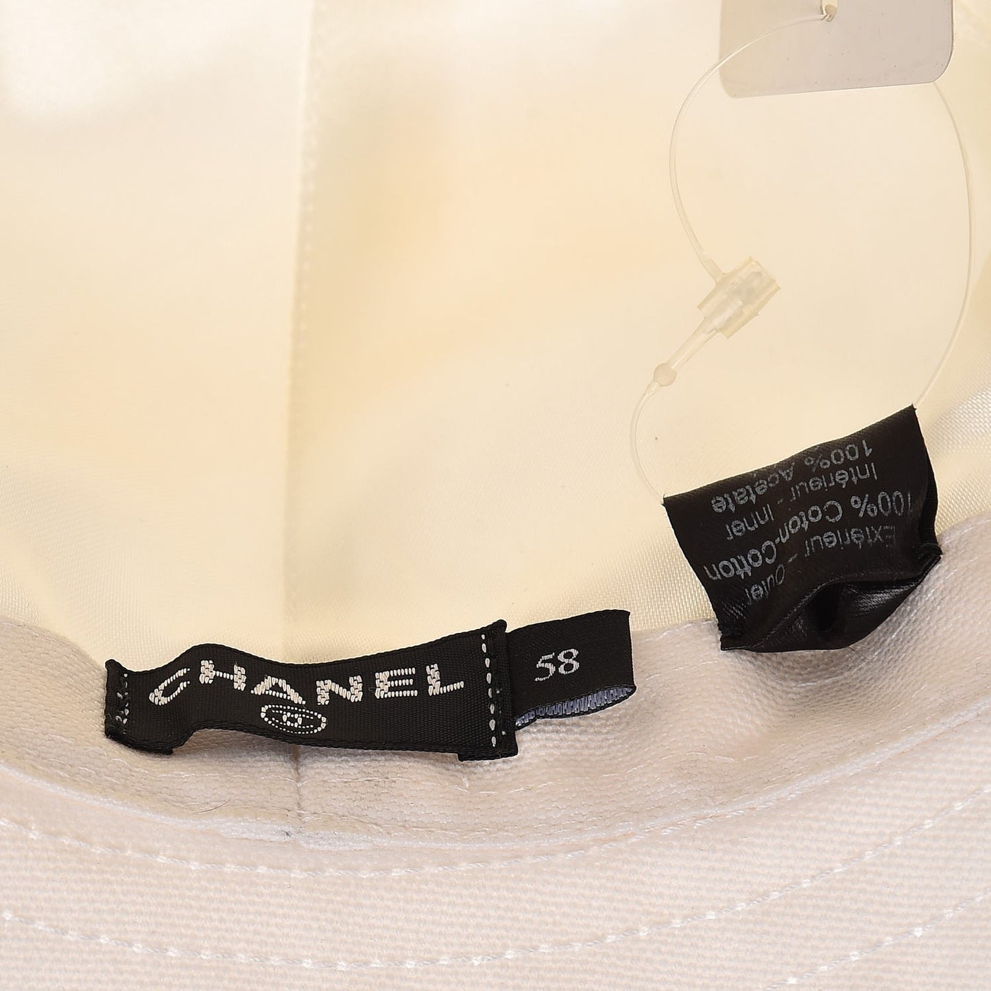 Cotton Butterfly Embellished Bucket Hat 58 White