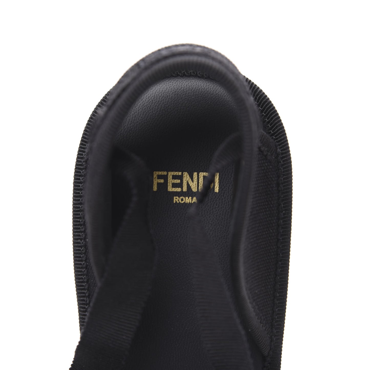 Canvas FF Embroidered Roma Ankle Wrap Espadrille Wedges 39 Black