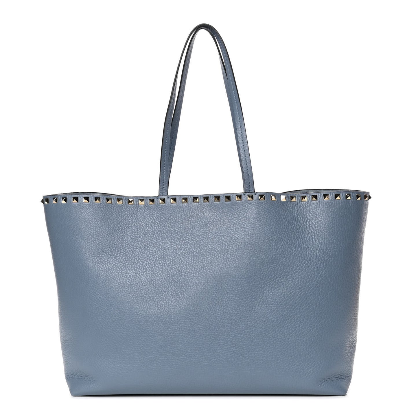 Grained Calfskin Rockstud Shoulder Tote Niagara
