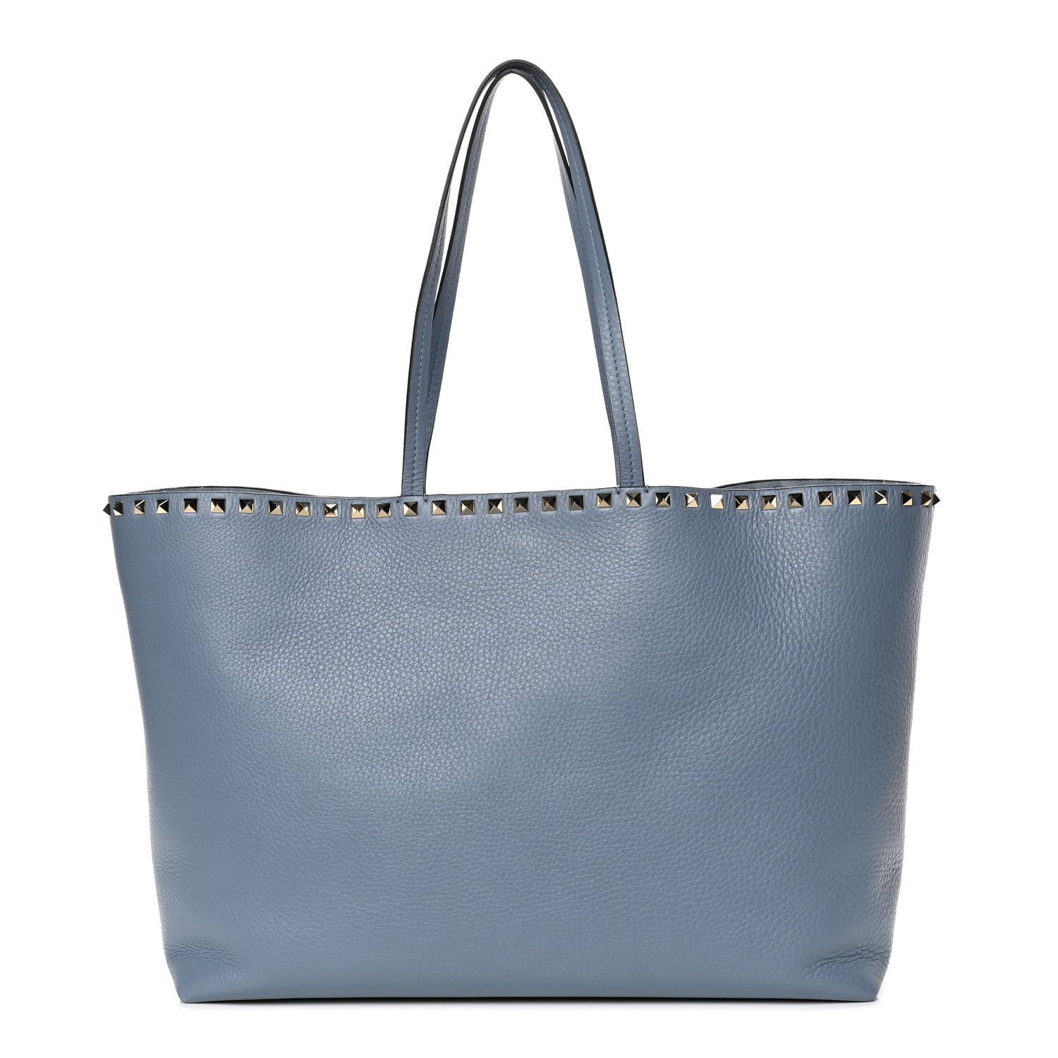 Valentino Garavani Grained Calfskin Rockstud Shoulder Tote Niagara 1 of 10