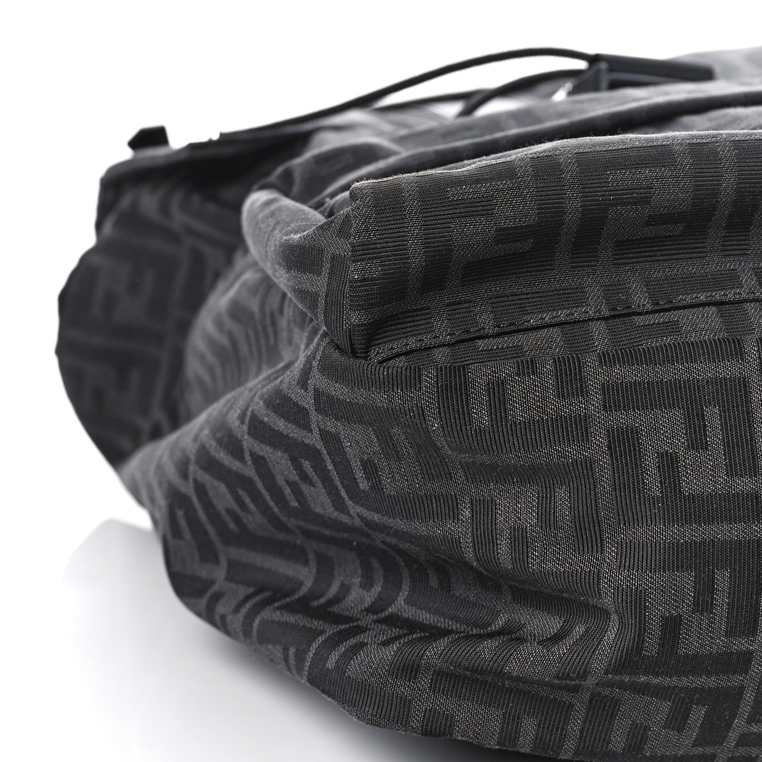Fendi Recycled Fabric Jacquard Vitello Astro FF 1974 Medium Fendiness Backpack Asfalto Black 7 of 8
