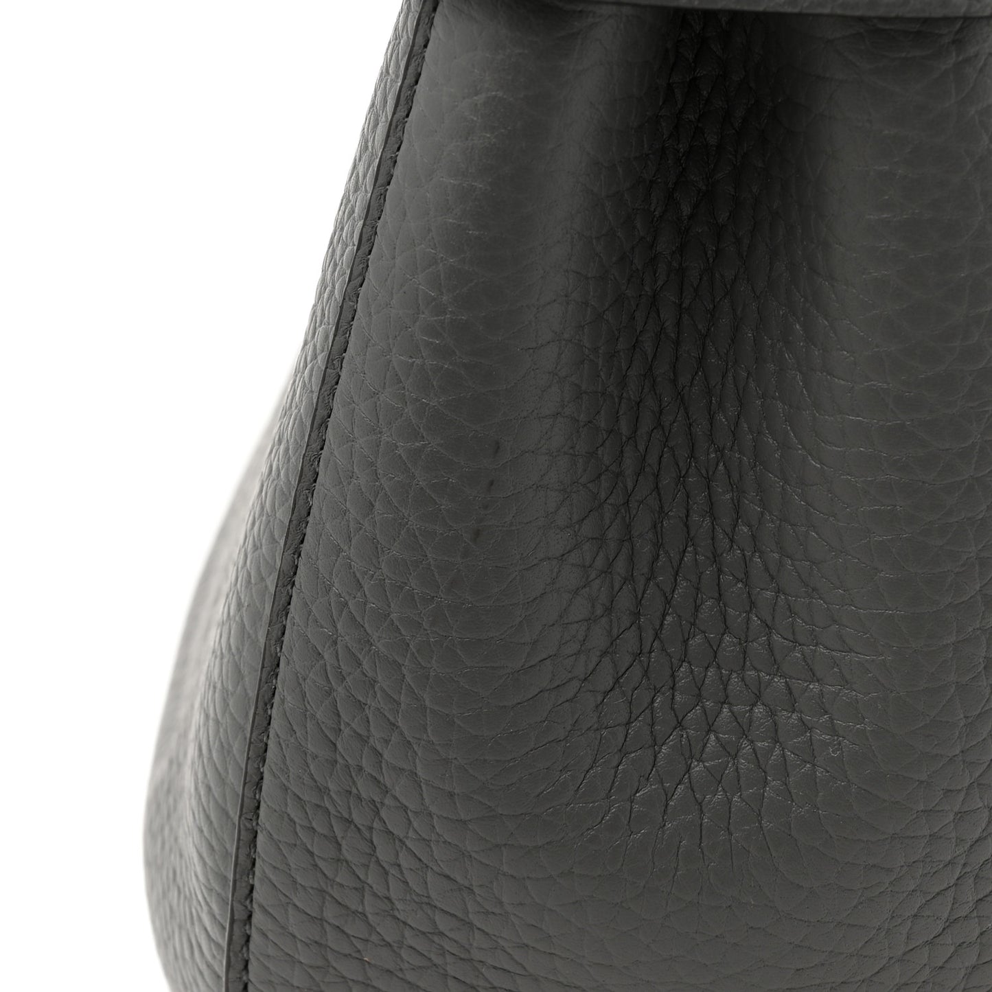 Small Classic Grain Calfskin Small Amberley Satchel Charcoal