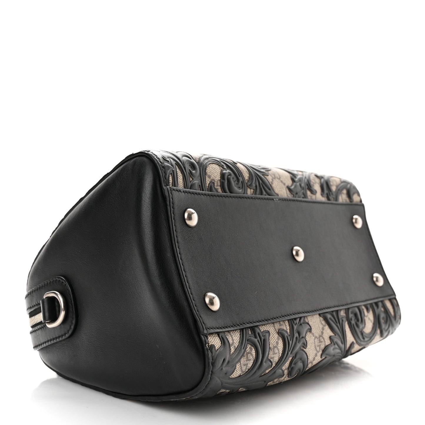 GG Supreme Monogram Arabesque Small Boston Black