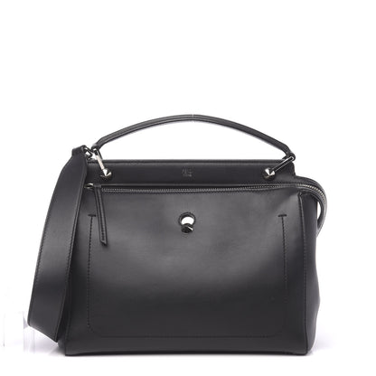 Fendi Vitello Baltico Dolce DotCom Satchel Black 1 of 10