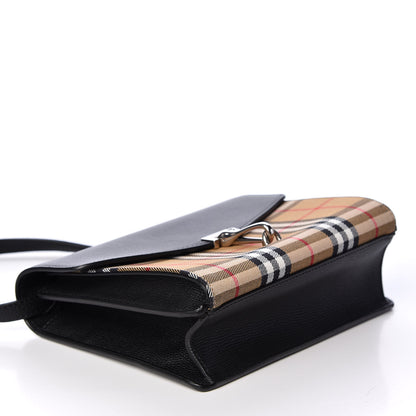 Burberry Derby Calfskin Vintage Check Small Macken Crossbody Bag Black 3 of 8