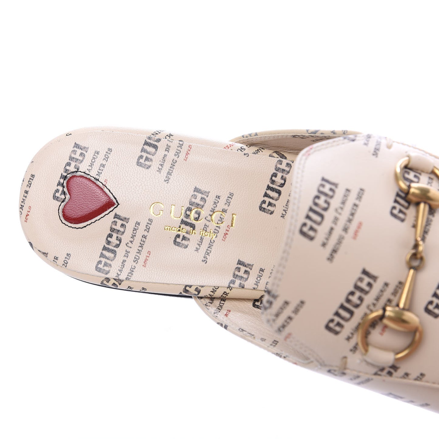 Calfskin Stamp Print Womens Princetown Slippers 39 Soy Black