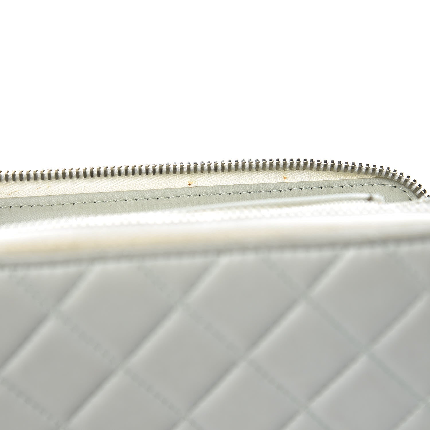 Chanel Lambskin Quilted Large Gusset Zip Around Wallet Light Green 13 of 14