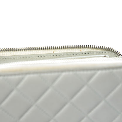 Chanel Lambskin Quilted Large Gusset Zip Around Wallet Light Green 13 of 14