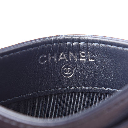Chanel Goatskin Camellia Embossed Card Holder Dark Blue 6 of 8