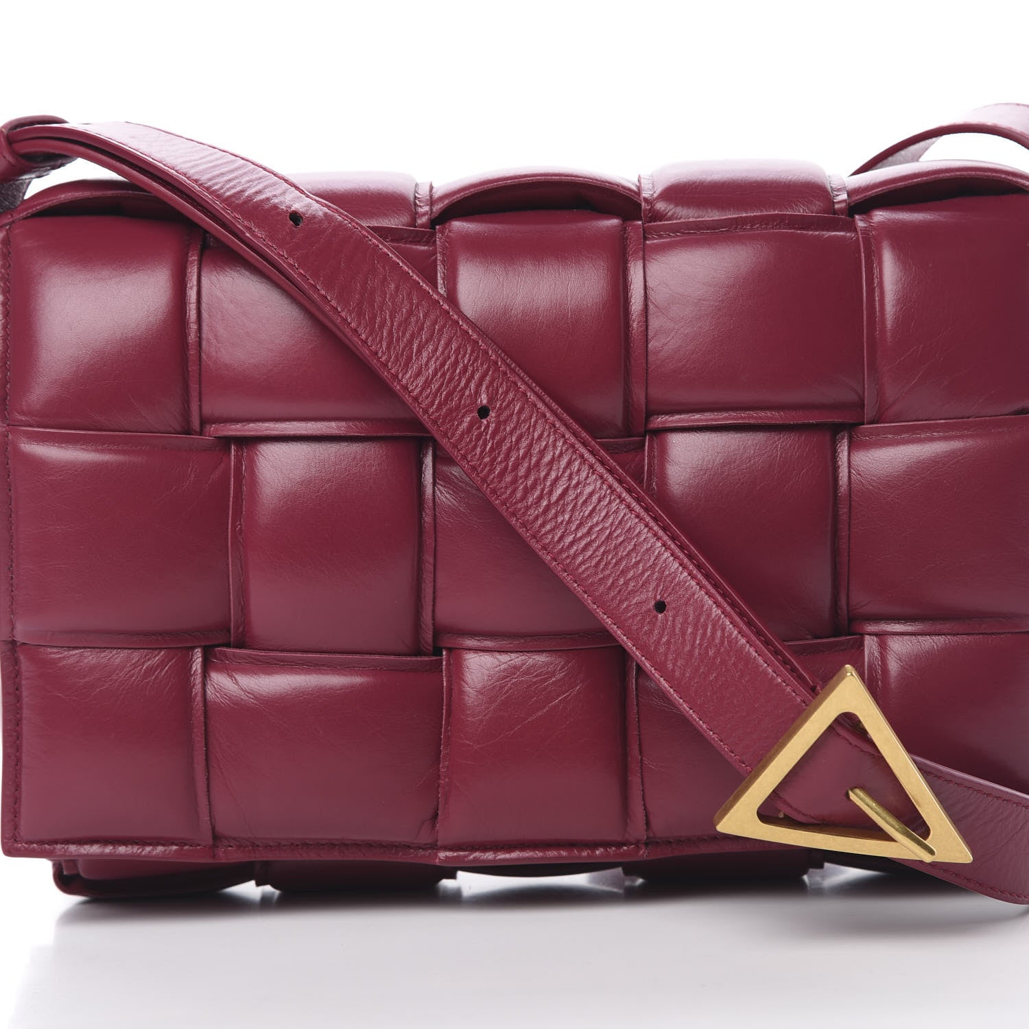 Bottega Veneta Paper Calfskin Maxi Intreccio Padded Cassette Crossbody Bag Amaranto 8 of 11