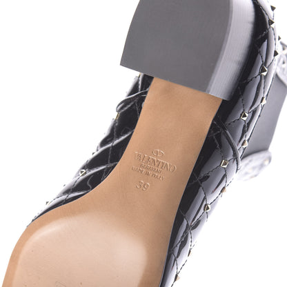 Valentino Garavani Patent Rockstud Spike Chelsea Ankle Boots 39 Black 9 of 11