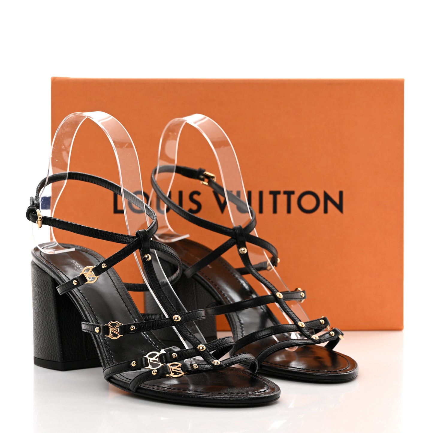 Calfskin Roma Sandals 39 Black