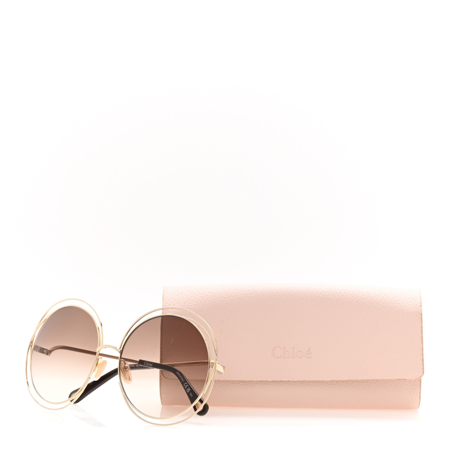 Chloe Metal Oversized Round Sunglasses CH0045S Gold 7 of 7