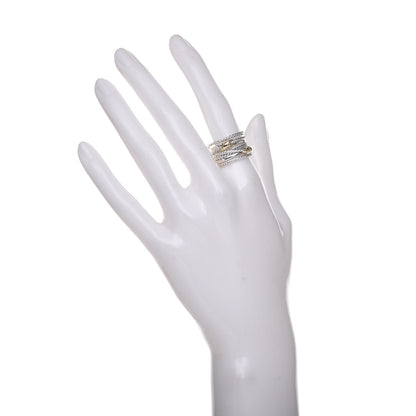David Yurman Sterling Silver 18K Yellow Gold Double X Crossover Ring 53 6.5 2 of 4