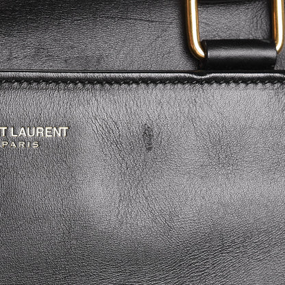 Saint Laurent Calfskin Classic Duffle 6 Black 8 of 16